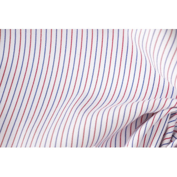 Rouge/marine fines rayures fils teints tissu pour chemises